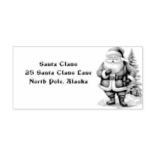Retouradres Kerstman Noordpool Rubberstempel