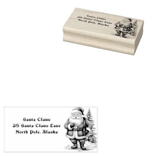 Retouradres Kerstman Noordpool Rubberstempel (Gestempeld)
