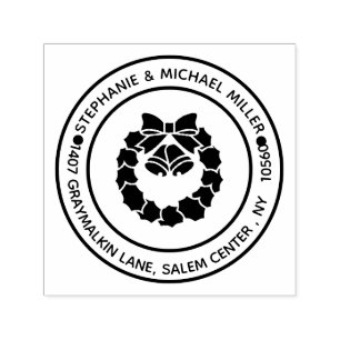 Retouradres Kerstmis Feestelijke Krans Zelfinktende Stempel