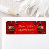 Retouradres Kerstmis Golden Red Winter Holiday Etiket (Insitu)