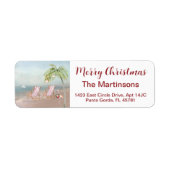 Retouradres Kerstmis-strand Etiket (Voorkant)