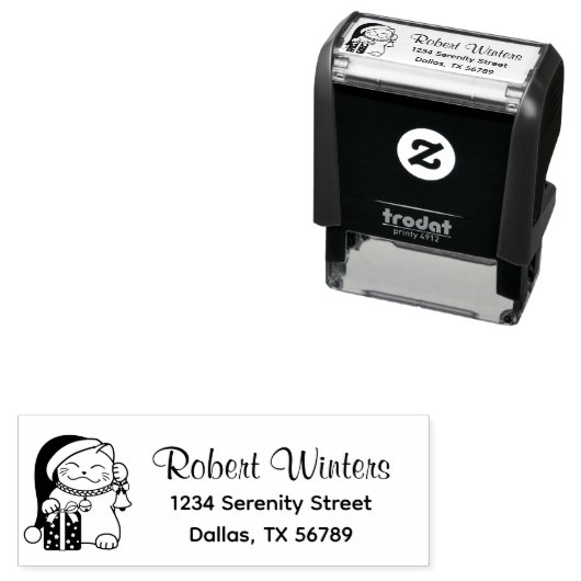 Retouradres kerstmis  zelfinktende stempel (In situ)