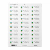 Retouradres kerstsneeuwbol etiket (Full Sheet)