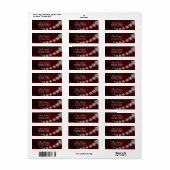 Retouradres Kerstsneeuwvlokken Rood Rustiek Etiket (Full Sheet)