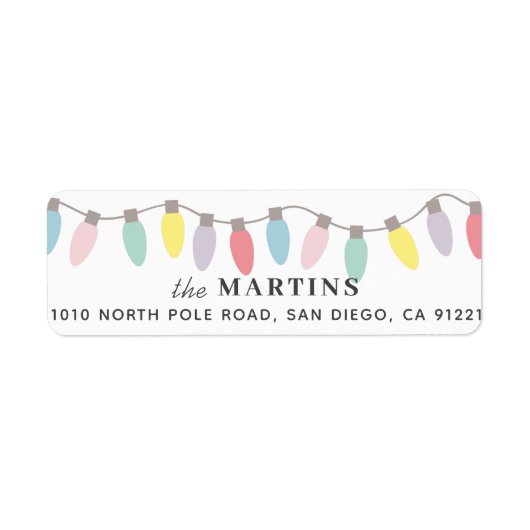 Retouradres kerstverlichting pasta etiket (Voorkant)