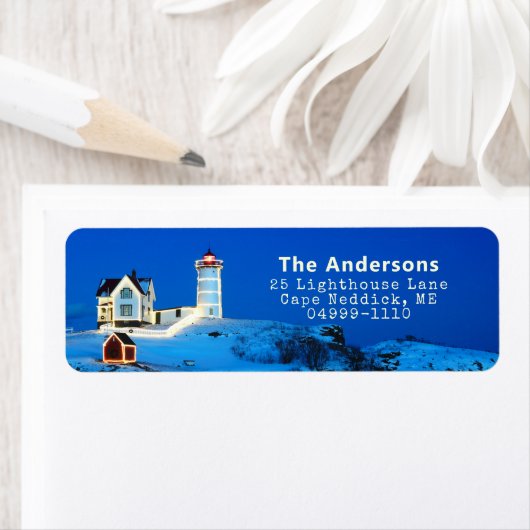 Retouradres kerstvuurtoren etiket (Insitu)