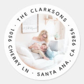 Retouradres Klassieke ronde foto-Sticker Ronde Sticker (Voorkant)