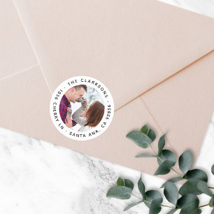 Retouradres Klassieke Ronde Fotosticker Sticker