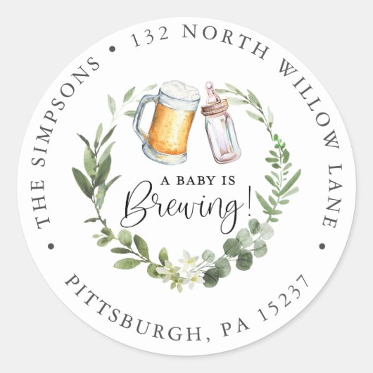 Retouradres Klassieke ronde Sticker (Voorkant)