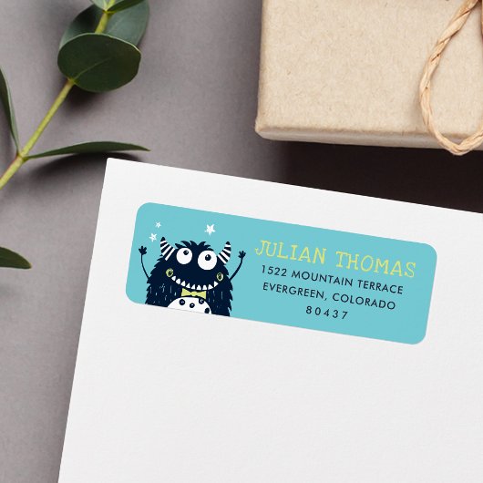 Retouradres klein monster etiket