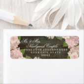 Retouradres Kleine Donker Houten Roze Hortensia's Etiket (Insitu)