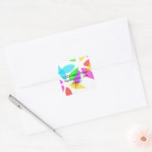 Retouradres kleurige petalen vierkante sticker (Envelop)