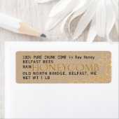Retouradres Kraft Honeycomb of Comb Honey Label (Insitu)