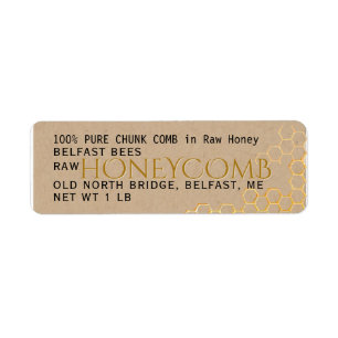 Retouradres Kraft Honeycomb of Comb Honey Label
