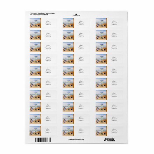 Retouradres Label Beach Bruiloft (Full Sheet)