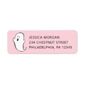 Retouradres label Ghost Pink Halloween (Voorkant)