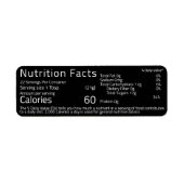 Retouradres label Honey Nutrition Facts Black (Voorkant)