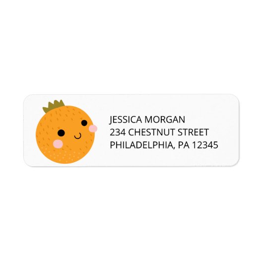 Retouradres label Little Cutie Citrus (Voorkant)