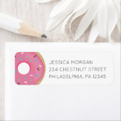 Retouradres label Modern donut roze (Insitu)