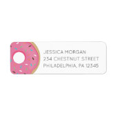 Retouradres label Modern donut roze (Voorkant)