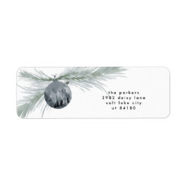 Retouradres label Navy Bauble kerstboom