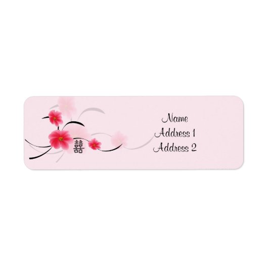 Retouradres Label Pink Blossom Double Happiness (Voorkant)
