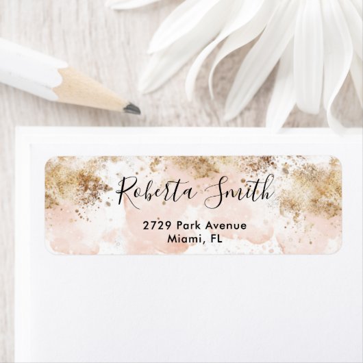 Retouradres label roze en goud (Insitu)