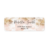 Retouradres label roze en goud (Voorkant)