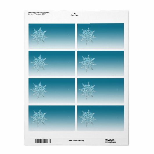 Retouradres Label Snowflake. (Full Sheet)