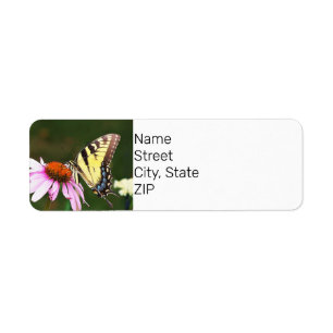 Retouradres Label Tijger Swallowtail Butterfly.