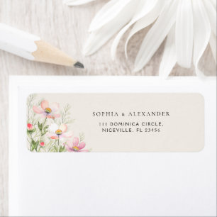 Retouradres Label Wildflowers Wedding.