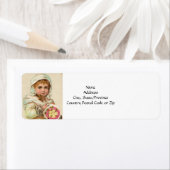 Retouradres Label Winter Meisje Rozen Vintage (Insitu)