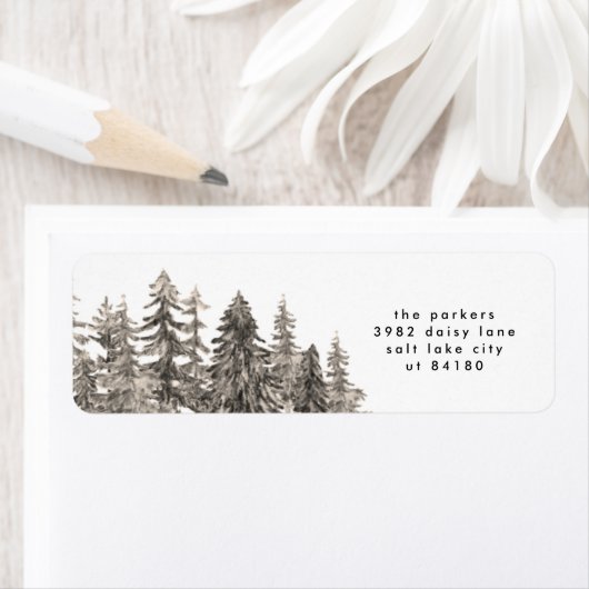 Retouradres label Winterkerstbomen (Insitu)