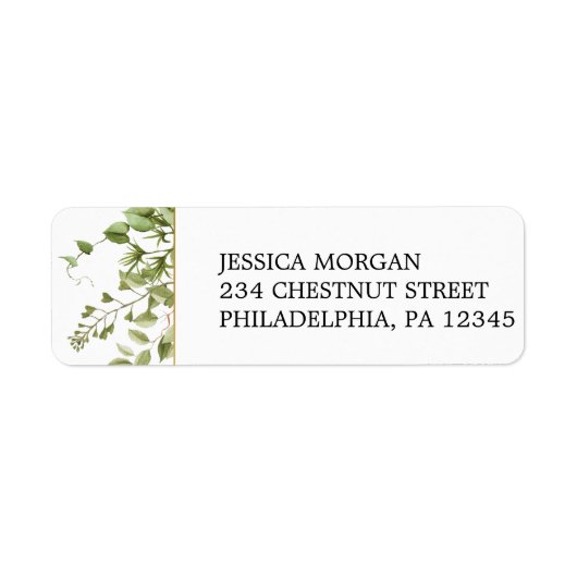 Retouradres Label Woodland Greenery (Voorkant)