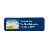 Retouradres Labels Blue Sky White Daisy Floral (Voorkant)