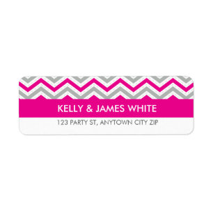RETOURADRES LABELS: chevron streep hot pink Etiket
