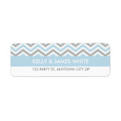 RETOURADRES LABELS: chevron streep pastel blauw Etiket (Voorkant)