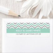 RETOURADRES LABELS: chevron streep pastel mint Etiket (Insitu)