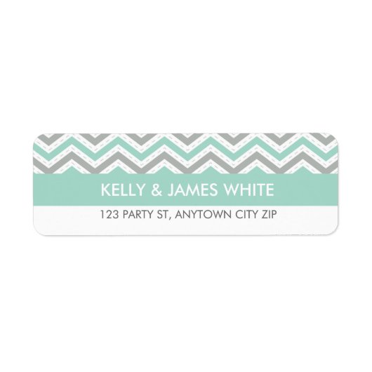 RETOURADRES LABELS: chevron streep pastel mint Etiket (Voorkant)