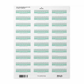 RETOURADRES LABELS: chevron streep pastel mint Etiket (Full Sheet)
