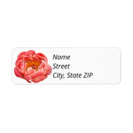 Retouradres Labels Coral Peony