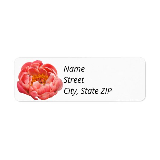 Retouradres Labels Coral Peony (Voorkant)