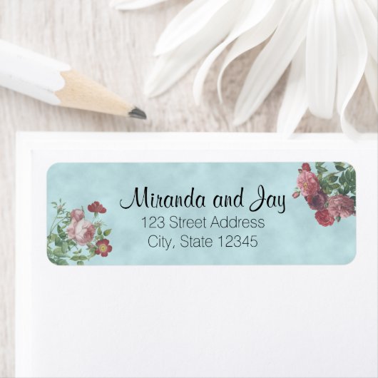 Retouradres labels | Roos bruiloft (Insitu)