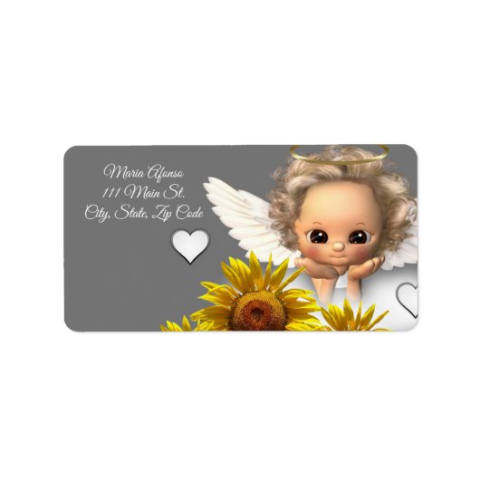 Retouradres labels Sunflower Angel (Voorkant)