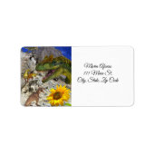 Retouradres Labels Sunflower Dinosaur Floral (Voorkant)