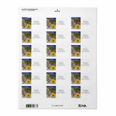 Retouradres Labels Sunflower Dinosaur Floral (Full Sheet)