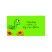 Retouradres Labels Sunflower Dinosaur Floral (Voorkant)