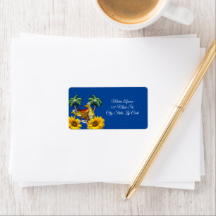 Retouradres Labels Sunflower Dinosaur Floral