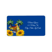 Retouradres Labels Sunflower Dinosaur Floral (Voorkant)