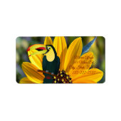 Retouradres Labels Sunflower Parrot (Voorkant)